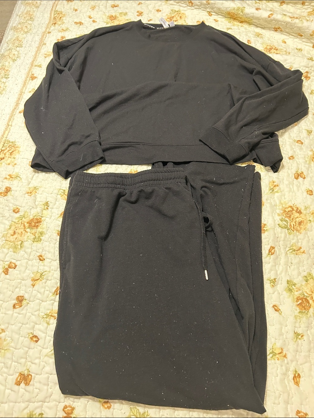Joyspun Black Elastic Waist lounge pants set — GENTLY USED! Bought at Walmart!